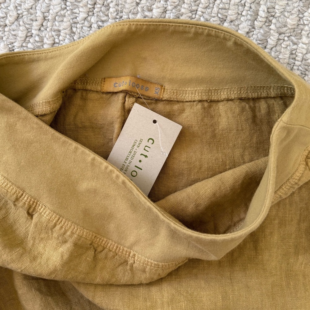 Cut Loose Yellow Linen Euro Skirt - Picture 3 of 4